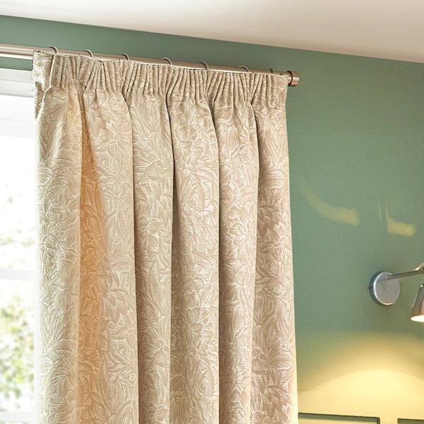 Wylder Nature Grantley Jacquard Pencil Pleat Gardiner 229cm x 1 Natural 229cm x 183cm