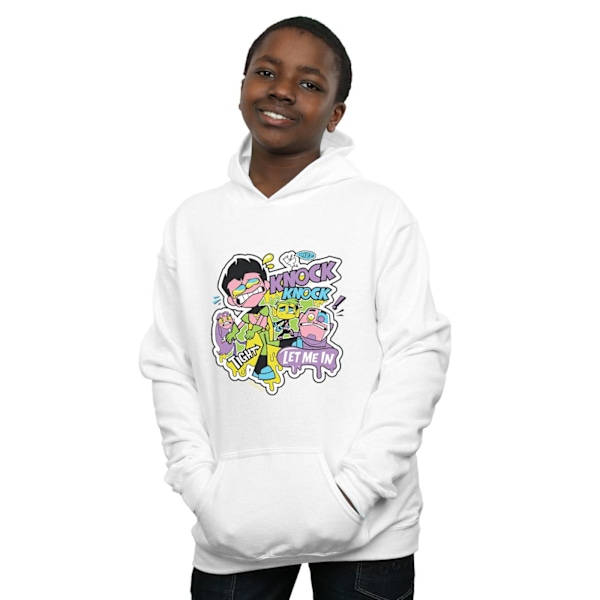 DC Comics Boys Teen Titans Go Knock Knock Hoodie 9-11 år Vit White 9-11 Years