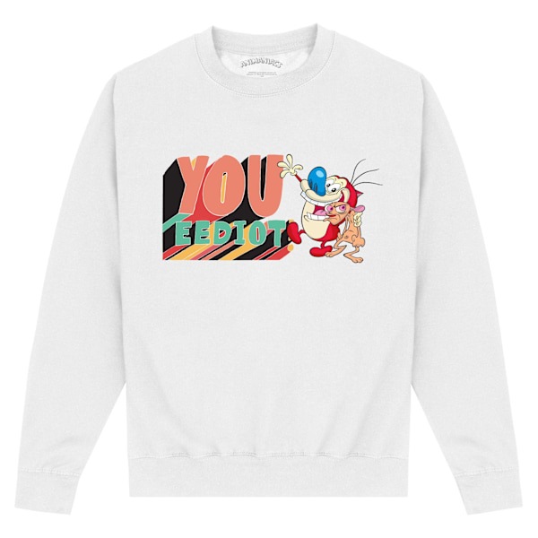 Ren & Stimpy Unisex Eediot Sweatshirt S Vit White S