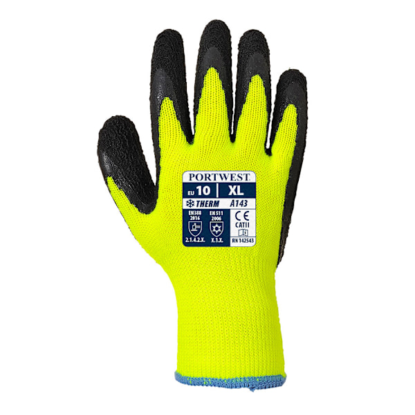 Portwest Unisex Adult A143 Termiska mjuka grepphandskar XL Gul/Svart Yellow/Black XL