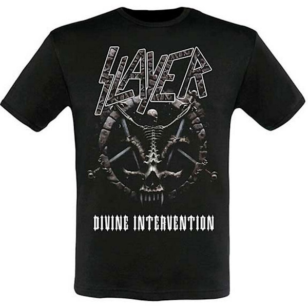 Slayer Unisex Adult Intervention 2014 Dates Back Print T-Shirt Black XL