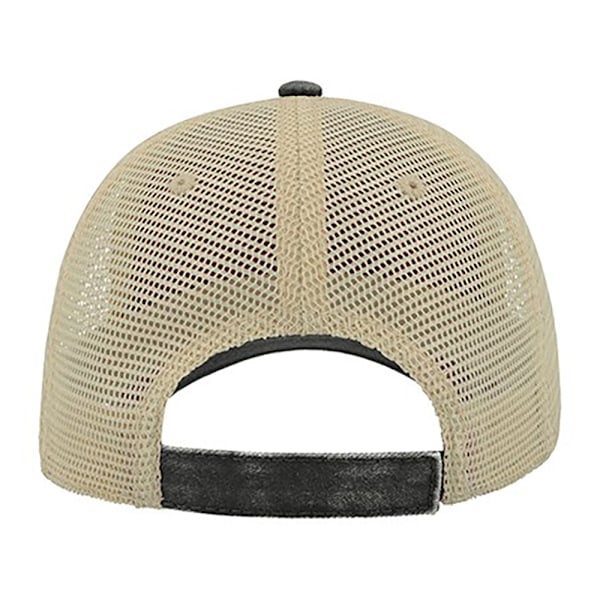 Atlantis Unisex Case Pigment Dyed 6 Panel Trucker Cap One Size Black One Size