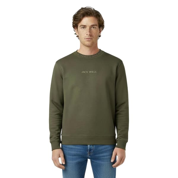Jack Wills Jacquard Crew Neck Tröja för män L Leaf Leaf L