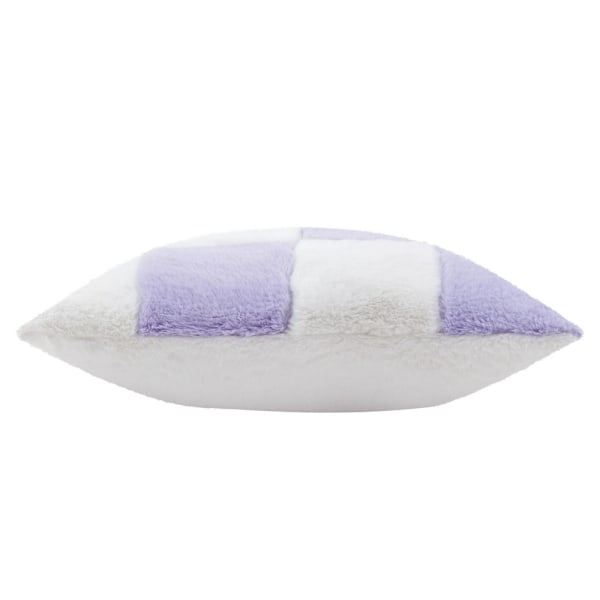 Heya Home Cozee Faux Fur Checkered Kuddfodral 50cm x 50cm Lila Lilac 50cm x 50cm