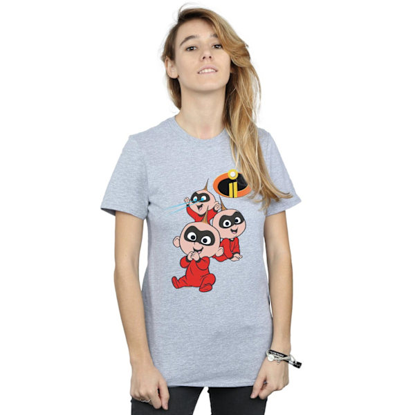 Disney Dam/Damer The Incredibles Jak Jak Bomull Boyfriend T Sports Grey XXL