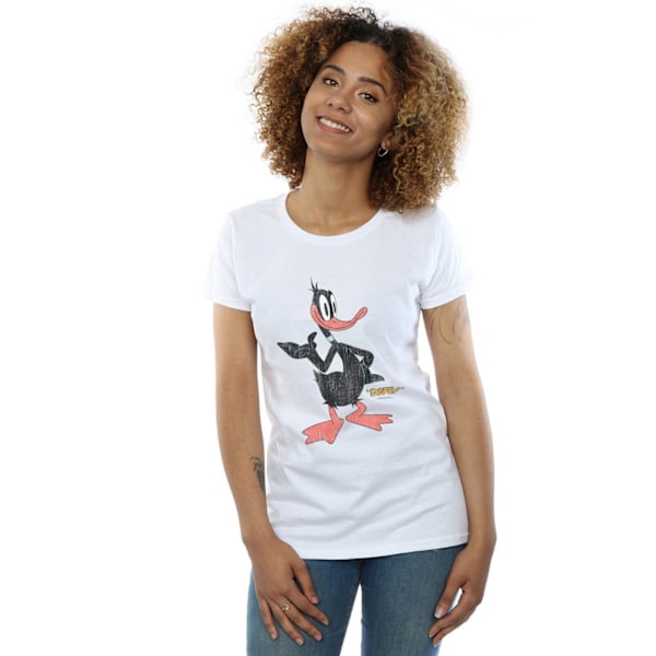 Looney Tunes Dam/Dam Looney Tunes Distressed Bomull T-shirt White S