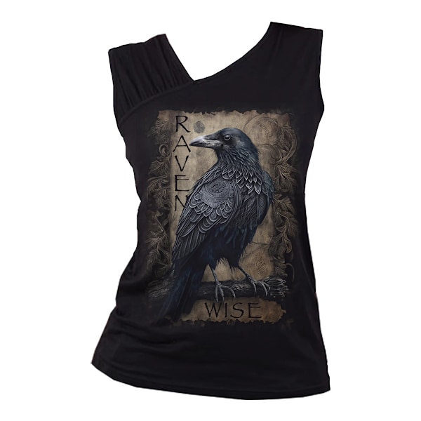 Spiral Direct Dam/Kvinna Raven Wise Ärmlös T-shirt M Svart Black M