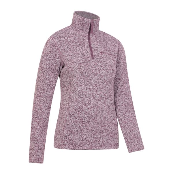 Mountain Warehouse Dam/Dam Idris Fleece Tröja med Halv Dragkedja 20 U Burgundy 20 UK
