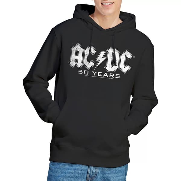 AC/DC Herr 50 år Logotyp Huvtröja S Svart Black S