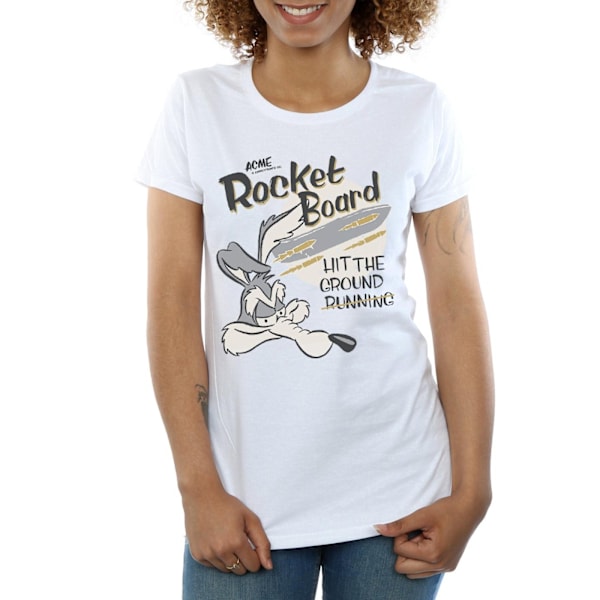 Looney Tunes Dam/Damer Wile E Coyote Rocket Board Bomull T- White M