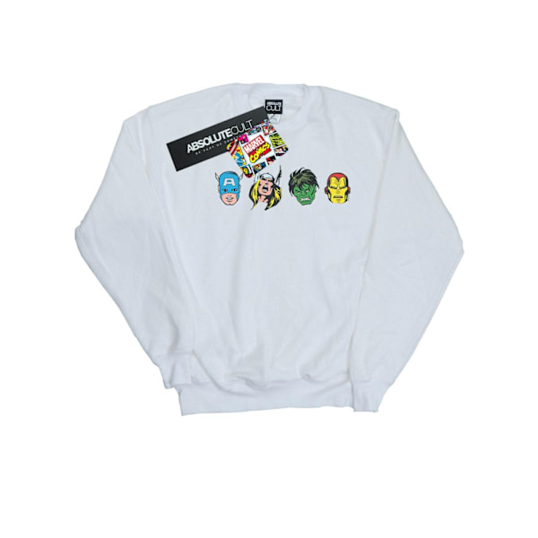 Marvel Boys Avengers Comic Heads Sweatshirt 9-11 år Vit White 9-11 Years