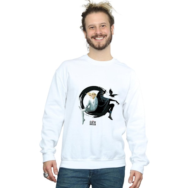 Marvel Herr Cloak And Dagger Ink Circle Sweatshirt L Vit White L