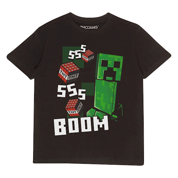 Minecraft Barn T-shirt för barn/barn som en chef 5-6 år svart Black 5-6 Years