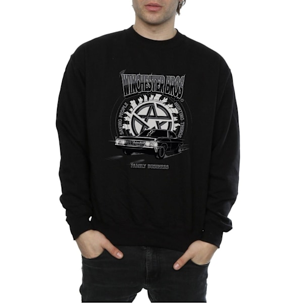 Supernatural Mens Winchester Bros Sweatshirt XL Svart Black XL