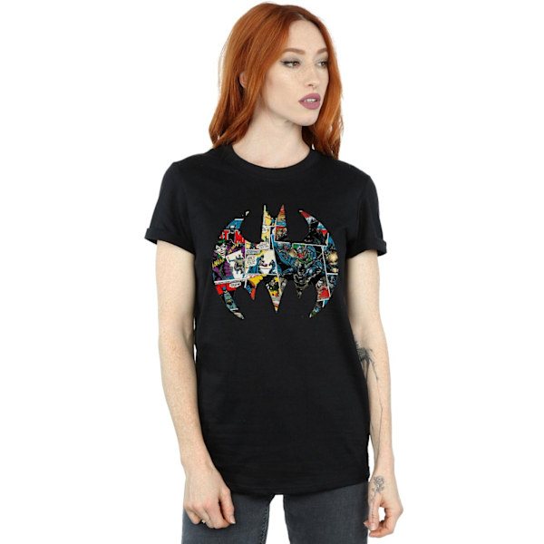 DC Comics Dam/Kvinnor Batman Serietidning Logotyp Bomull Pojkvän Black S