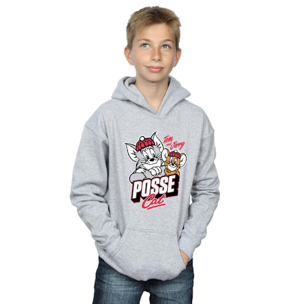 Tom And Jerry Boys Posse Cat Hoodie 9-11 År Sports Grey Sports Grey 9-11 Years