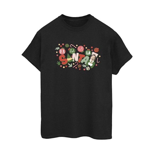 Elf Dam/Damer Santa Fa La La Bomull Boyfriend T-Shirt L Bla Black L