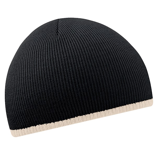 Beechfield Unisex Tvåfärgad Stickad Vintermössa En Storlek B Black/Stone One Size