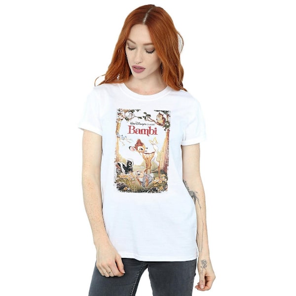 Bambi Dam/Dam Poster Bomull Boyfriend T-Shirt XL Vit White XL