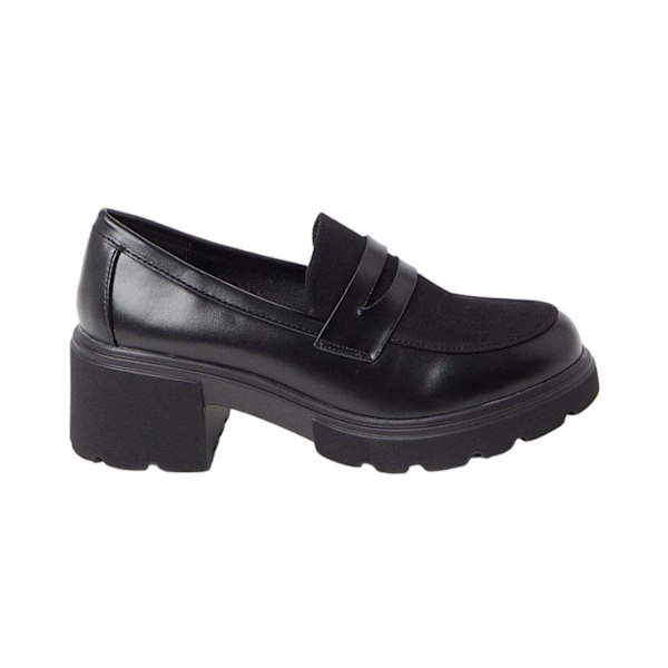 Faith Dam/Dam Charlotte Chunky Heel Loafers 5 UK Svart Black 5 UK