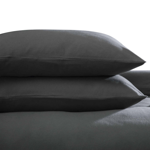 Belledorm Borstad Bomull Örngott (Par) Standardstorlek C Charcoal One Size