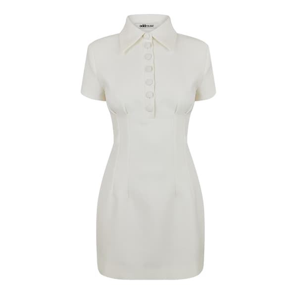 Muse Dam/Dam Knapp Slim Miniklänning 3XL Vit White 3XL
