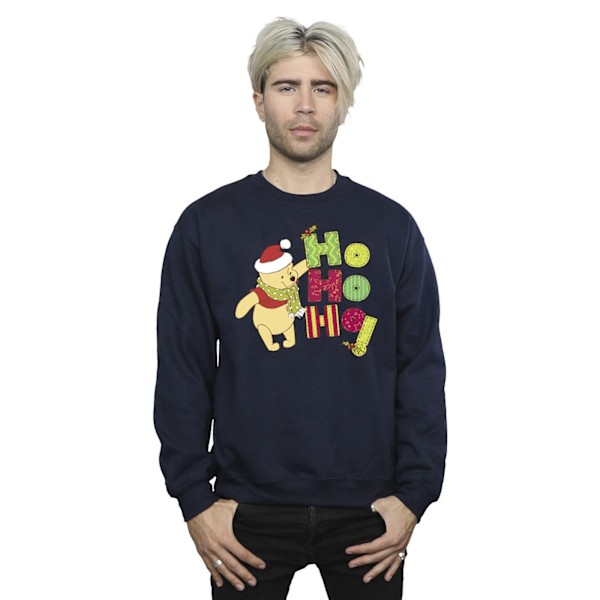 Disney Herr Winnie The Pooh Ho Ho Ho Halsduk Sweatshirt 3XL Marinblå Navy Blue 3XL