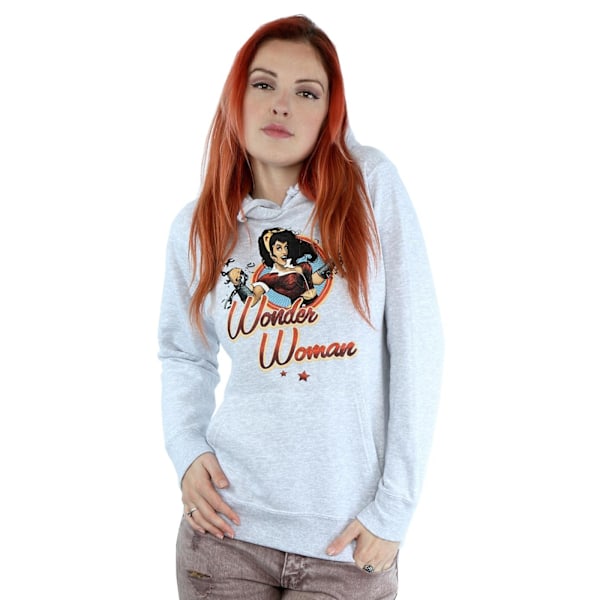 Wonder Woman Dam/Kvinnor Badge Hoodie M Heather Grey Heather Grey M