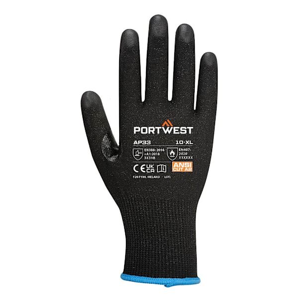 Portwest Unisex Vuxen AP33 - LR15 PU Säkerhetshandskar med Touchskärm Black 9