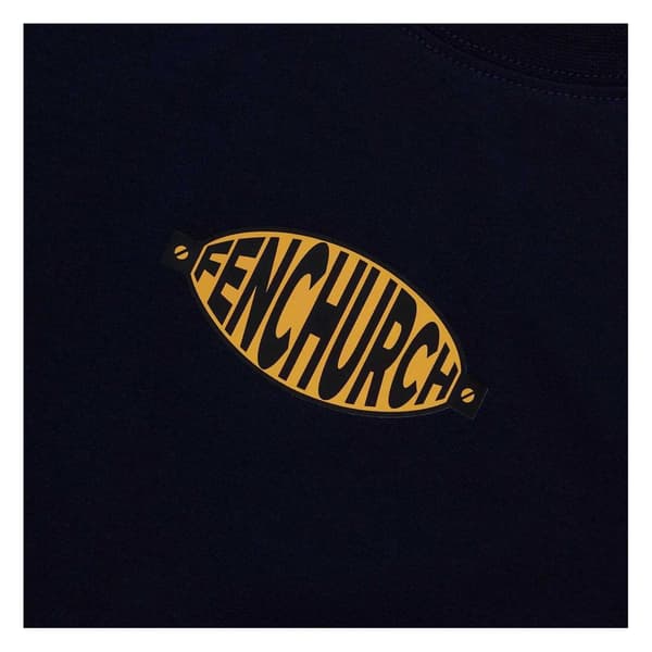 Fenchurch Herr Oval Logotyp Normal Långärmad T-shirt S Marinblå Navy S