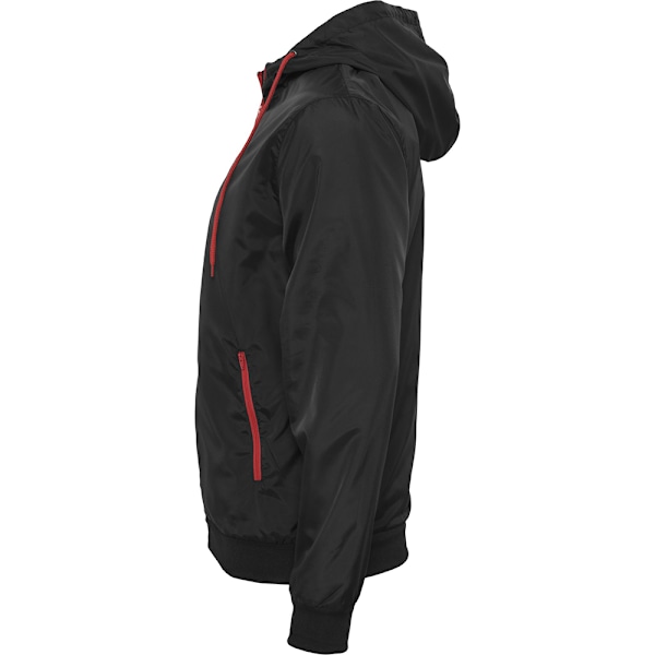 Bygg ditt varumärke Herr Zip Up Wind Runner Jacka XL Svart/Röd Black/Red XL