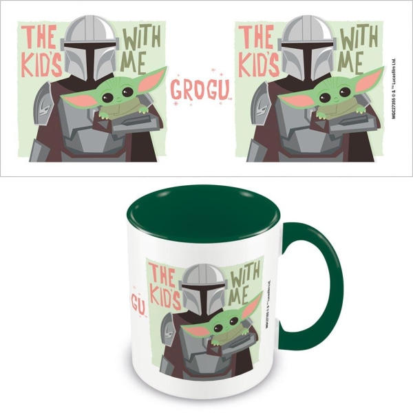 Star Wars: The Mandalorian The Kids With Me Inner Two Tone Mug White/Dark Green One Size