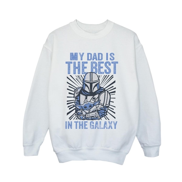 Star Wars Boys Mandalorian Bästa Pappa Sweatshirt 7-8 År Vit White 7-8 Years