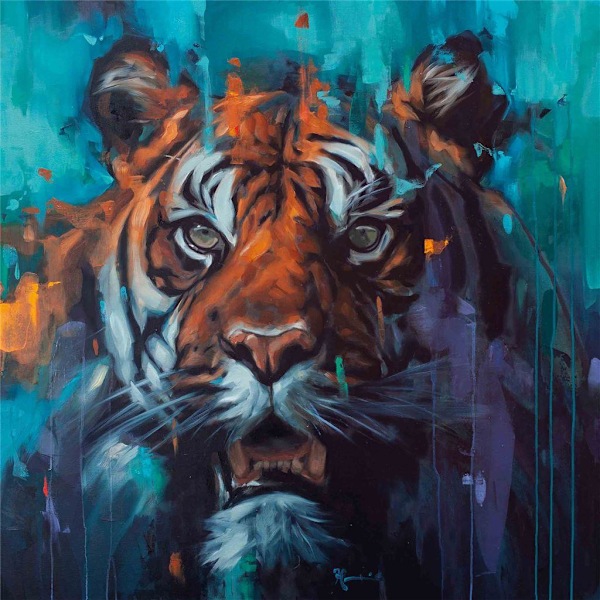 Frank Pretorius Rinsi The Almighty Canvas Print 85cm x 85cm Blå Blue/Brown 85cm x 85cm