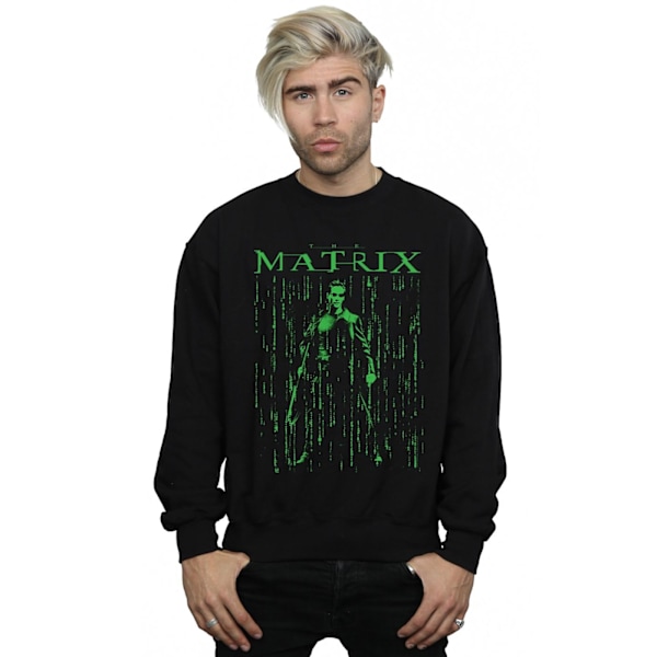 The Matrix Mens Neo Neon Sweatshirt 4XL Svart Black 4XL