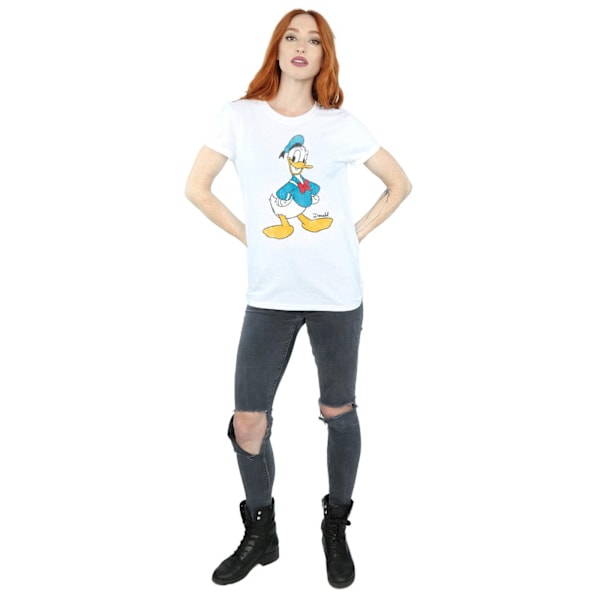 Disney Womens/Ladies Classic Donald Duck Bomull Boyfriend T-Shi White L