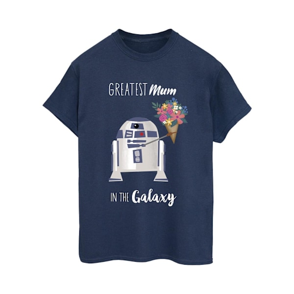 Star Wars Dam/Damer R2D2 Största Mamma Bomull Pojkvän T-Sh Navy Blue XXL