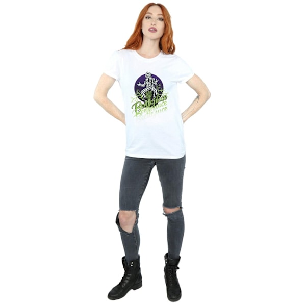 Beetlejuice Dam/Damer Blekt Pose Bomull Pojkvän T-shirt M White M