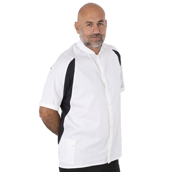 Le Chef Unisex vuxen enkelknäppt kockjacka XL Vit/Svart White/Black XL