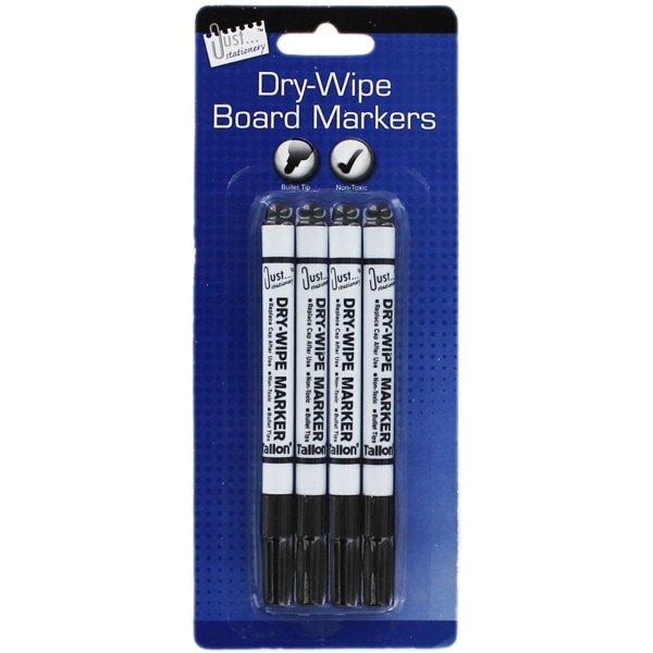 Just Stationery Dry-Erase Marker (Pack med 4) One Size Black/Whi Black/White One Size