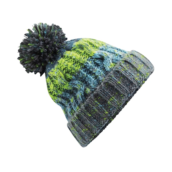 Beechfield Unisex Vuxen Corkscrew Stickad Pom Pom Beanie Hatt O Electric Grey One Size