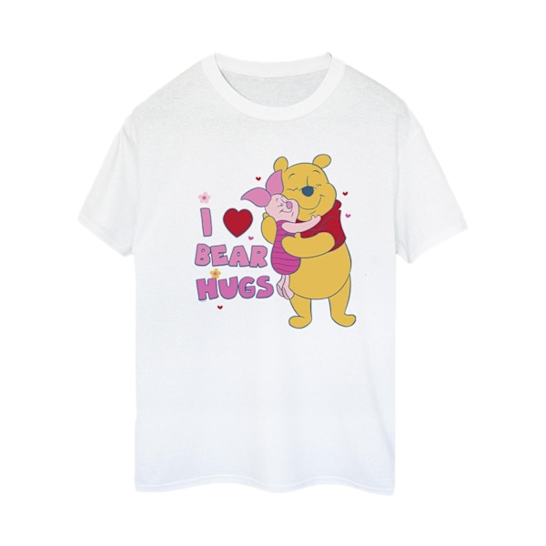 Disney Dam/Damer Winnie The Pooh Big Bear Hugs Bomull Boyfriend T-Shirt White 3XL