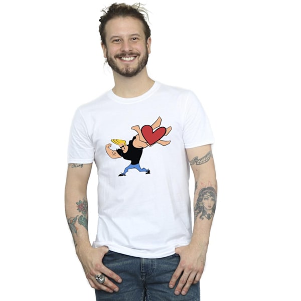 Johnny Bravo Herr Present T-shirt XL Vit White XL