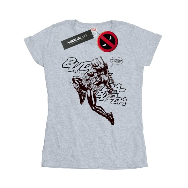 Marvel Womens/Ladies Deadpool Budda Budda Bomull T-shirt L Spor Sports Grey L