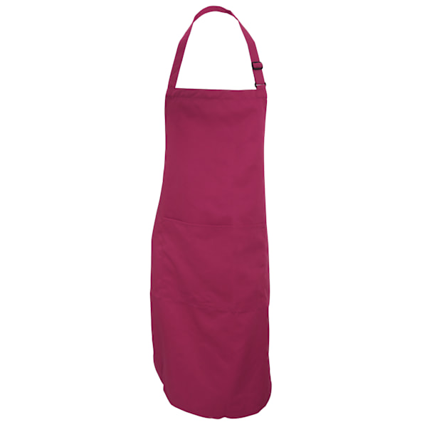 Dennys Vuxen Unisex Catering Haklappsförkläde Med Ficka (2-pack) Claret One Size