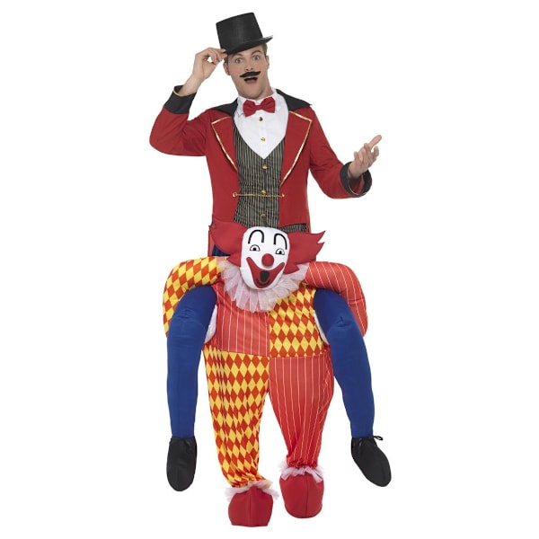 Smiffys Unisex Vuxen Clown Piggy Back Kostym One Size Gul/R Yellow/Red/Blue One Size
