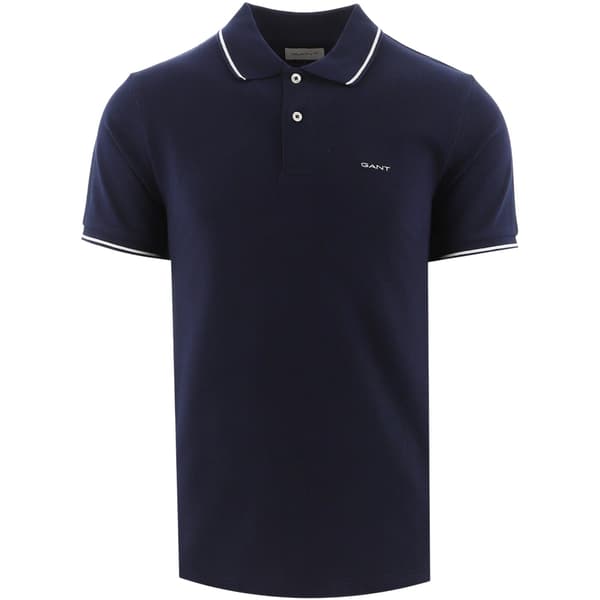 Gant Herr Broderad Pikétröja S Evening Blue Evening Blue S