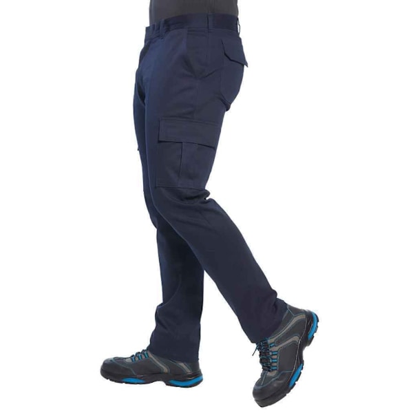 Portwest Herr Stretch Slim Cargo Byxor 40R Mörk Marinblå Dark Navy 40R