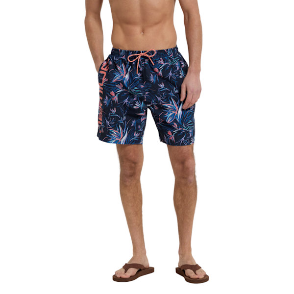 Animal Mens Deep Dive Leaf Print Boardshorts XS Rosa Pink XS