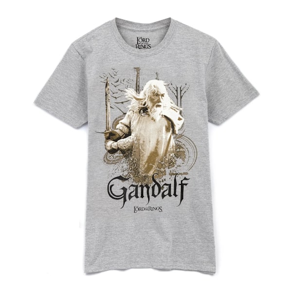 The Lord Of The Rings Herr Gandalf Heather T-shirt M Grå/Matt Guld Grey/Dull Gold M